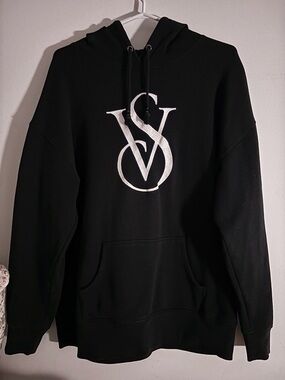 Victoria's Secret Black Hoodie with Silver SV Logo